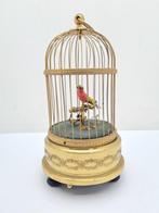 Automaton van een vogel in vogelkastje - 1940-1950, Antiek en Kunst, Antiek | Klokken
