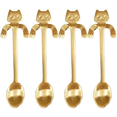 Fako Bijoux® - Theelepel / Koffielepel Hangende Kat -, Huis en Inrichting, Keuken | Bestek, Verzenden