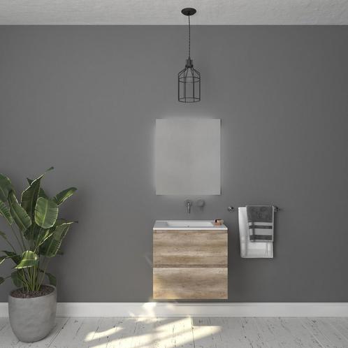 Badkamermeubelset Gliss Zeus 60 cm Oud Grijs Eiken, Doe-het-zelf en Verbouw, Sanitair, Bad, Nieuw, Ophalen of Verzenden