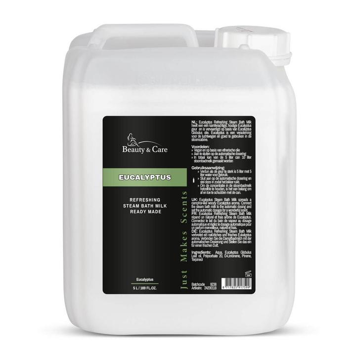 Beauty & Care Eucalyptus stoombadmelk ready made 5 L.  new, Sport en Fitness, Gezondheidsproducten en Wellness, Aroma, Nieuw, Ophalen of Verzenden