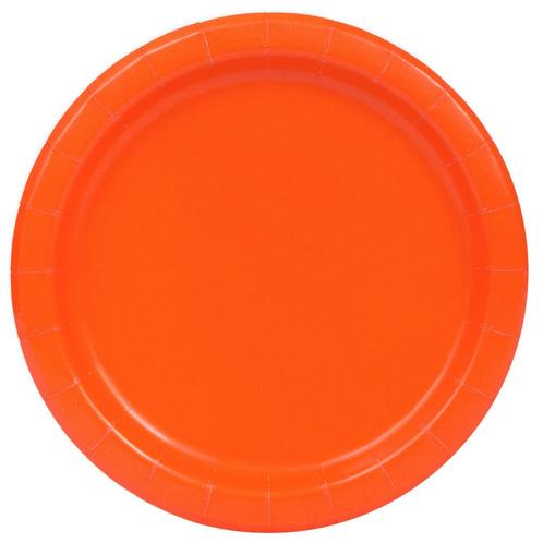 Oranje Borden Rond 17,5cm 8st, Hobby en Vrije tijd, Feestartikelen, Nieuw, Verzenden