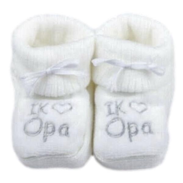 Petit Villain Ik Hou Van Opa Wit Slofjes, Kinderen en Baby's, Babykleding | Overige, Nieuw, Verzenden