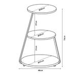 [en.casa] Bijzettafel Sipoo 74x46x37cm marmer zwart en marme, Huis en Inrichting, Tafels | Bijzettafels, Verzenden, Nieuw