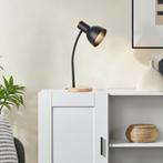 lux.pro Tafellamp Woodley bureaulamp 37 cm houtkleurig en zw, Huis en Inrichting, Verzenden, Nieuw