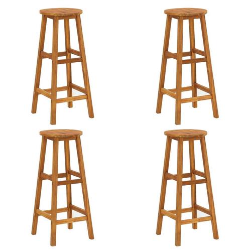 vidaXL Barkrukken 4 st massief acaciahout, Tuin en Terras, Tuinstoelen, Nieuw, Hout, Verzenden