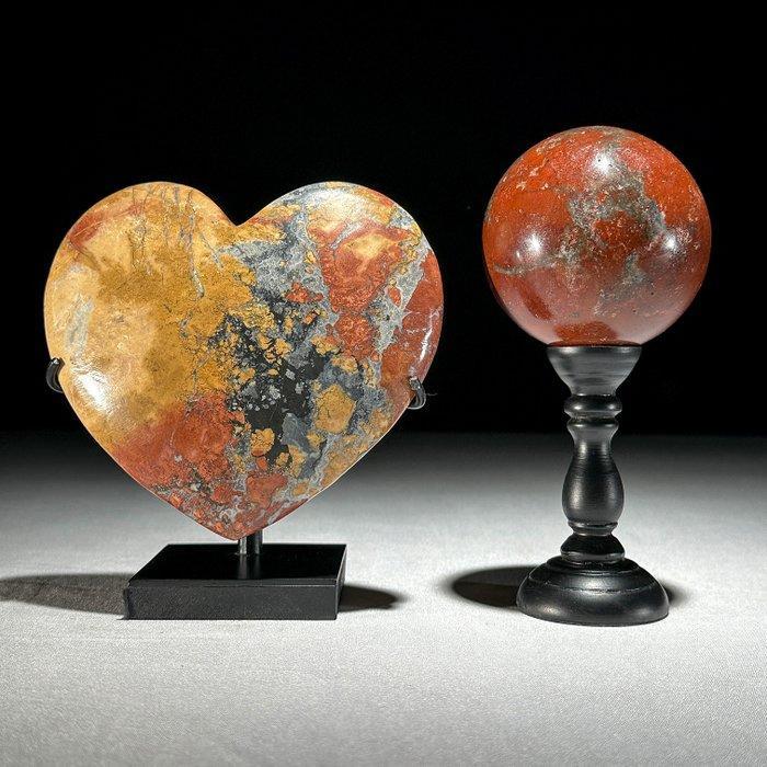 Geen minimumprijs - Prachtige paar Maligano Jasper en Rode, Antiek en Kunst, Kunst | Designobjecten
