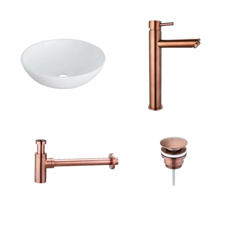 Sani Royal Keramische Waskomset Baventura Brons, Doe-het-zelf en Verbouw, Sanitair