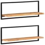 Houten Wandplanken met Staal | vidaXL | Retourdeal | 100x..., Huis en Inrichting, Woonaccessoires | Wandplanken en Boekenplanken