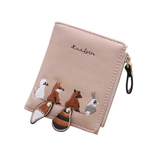 ZILOU Ritsportemonnee Compact Dierenmotief Roze [TIP!], Sieraden, Tassen en Uiterlijk, Portemonnees, Roze, Nieuw, Overige merken