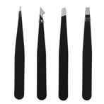 Benson 4-delige pincet set - veelzijdig - zwart - 9 cm, Ophalen of Verzenden, Nieuw