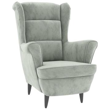 Fauteuil fluweel lichtgrijs | OP = OP | 55% Korting beschikbaar voor biedingen