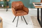 Draaibare designstoel MR. LOUNGER lichtbruin met armleuning, Huis en Inrichting, Stoelen, Ophalen of Verzenden, Nieuw