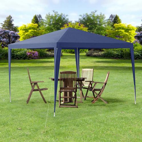 Paviljoen partytent waterdicht 3x3x2,55 m donkerblauw, Tuin en Terras, Partytenten, Nieuw, Verzenden
