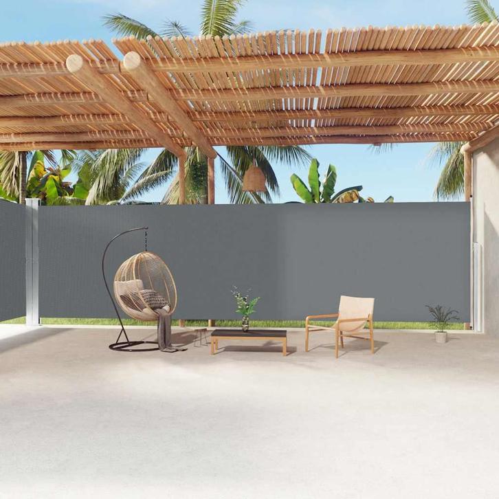 vidaXL Windscherm uittrekbaar 220x1200 cm antracietkleurig, Tuin en Terras, Zonneschermen, Nieuw, Verzenden