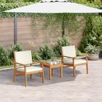 vidaXL Tuinstoelen 2 st met kussens massief acaciahout, Verzenden, Nieuw, Tuinset