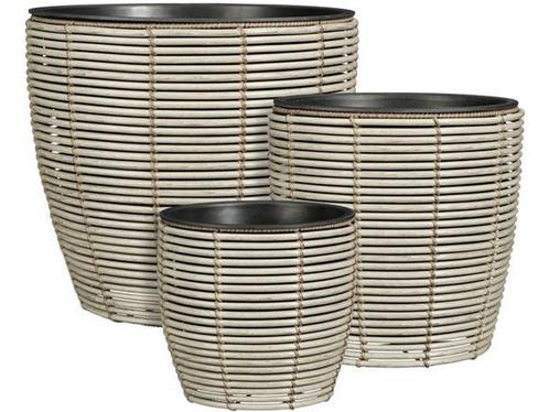Mica Decorations Durban Bloempot Buiten - Set van 3 - H36 x, Huis en Inrichting, Woonaccessoires | Overige, Nieuw, Verzenden