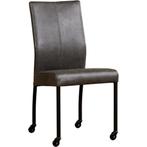 Leren Eetkamerstoelen Antracite, Ophalen of Verzenden, Nieuw, Leer