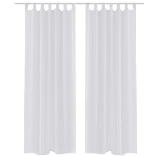 vidaXL Witte Vitrage 140 x 225 cm 2 stuks, Huis en Inrichting, Stoffering | Gordijnen en Lamellen, Wit, Nieuw, Verzenden