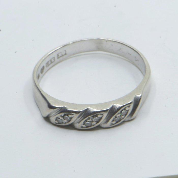 Ring - 18 karaat Witgoud - 0.07ct. tw. Diamant (Natuurlijk), Sieraden, Tassen en Uiterlijk, Ringen