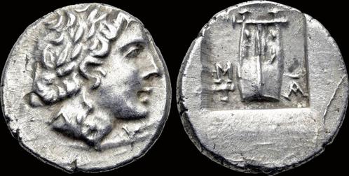 48-42bc Lycian League Masikytes Ar hemidrachm lyre zilver, Postzegels en Munten, Munten | Europa | Niet-Euromunten, Verzenden
