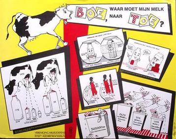 Poster over de productie en distributie van melk (Posters) beschikbaar voor biedingen
