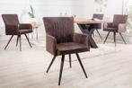 Retro design stoel ROADSTER antiek bruin met armleuningen -, Huis en Inrichting, Stoelen, Nieuw, Ophalen of Verzenden