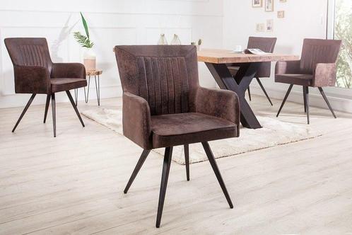 Retro design stoel ROADSTER antiek bruin met armleuningen -, Huis en Inrichting, Stoelen, Ophalen of Verzenden