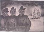 Fascisten durven arbeiders niet aan op spotprent (Lithos), Antiek en Kunst, Kunst | Litho's en Zeefdrukken, Verzenden
