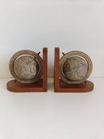 Boekensteunen (2) - Hout, Metaal - Boeksteunen Globes, Antiek en Kunst