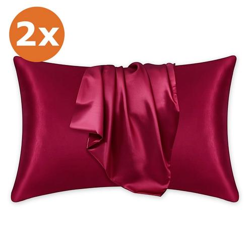 2 STUKS - Satijnen kussensloop Rood 60 x 70 cm hoofdkussen f, Sieraden, Tassen en Uiterlijk, Uiterlijk | Haarverzorging, Nieuw