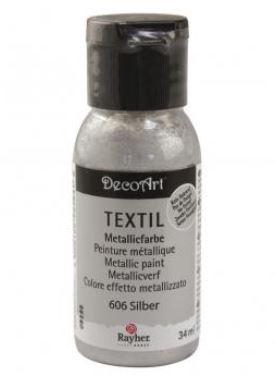 Textielverf metalic stoffenverf, flacon à 34 ml, zilver, Hobby en Vrije tijd, Knutselen, Nieuw, Ophalen of Verzenden