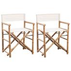 Regisseursstoelen Bamboe Inklapbaar - Retourdeal - 40% Ko..., Huis en Inrichting, Stoelen, Ophalen of Verzenden, Nieuw, Wit, Twee