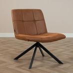 40% Korting: Industriële fauteuil Eevi cognac eco-leer, Huis en Inrichting, Fauteuils, Ophalen, Zo goed als nieuw, Industrieel, Modern