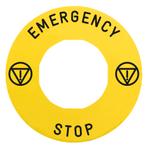 Harmonie 60mm Gele Noodstop Legendeplaat - ZBY9330T [2, Doe-het-zelf en Verbouw, Elektra en Kabels, Verzenden, Nieuw, Overige typen