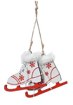 Hanger houten schaatsen – wit 8 cm figuurtjes voor, Hobby en Vrije tijd, Knutselen, Nieuw, Ophalen of Verzenden