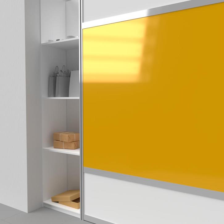 Lacobel lumious yellow 6 mm (onafgewerkt), Doe-het-zelf en Verbouw, Glas en Ramen, Nieuw, Ophalen of Verzenden