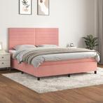 vidaXL Boxspring met matras fluweel roze 160x200 cm, Huis en Inrichting, Slaapkamer | Bedden, Verzenden, 200 cm, Stof, 160 cm