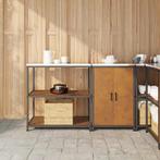 vidaXL Keukenopslag set 2 pcs Roestig 150 x 50 x 92 cm, Verzenden, Nieuw, Bruin