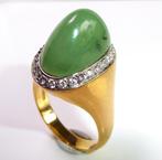 Schoeffel - Ring - 18 karaat Geel goud Jade - Diamant, Sieraden, Tassen en Uiterlijk, Antieke sieraden