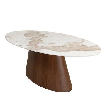 Eettafel Marmer / Walnoot | Luxe Eetkamertafel beschikbaar voor biedingen