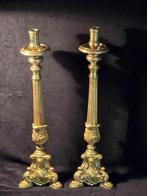 Kaarsenhouder (2) - Verguld brons - Candelieri van