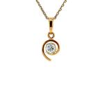 Gouden hanger met diamant 18 krt, Sieraden, Tassen en Uiterlijk, Kettinghangers, Verzenden, Zo goed als nieuw, Wit, Goud