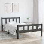 vidaXL Bedframe massief hout grijs 100x200 cm, Huis en Inrichting, Slaapkamer | Bedden, 100 cm, Eenpersoons, Verzenden, Nieuw