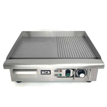 HCB Bakplaat - 1/2 geribbeld - 55 cm - 230V - RVS beschikbaar voor biedingen