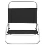 Strandstoelen 2 st inklapbaar stof zwart (Tafels-Stoelen), Nieuw, Verzenden