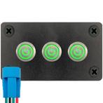 ProRide Metalen Pulsschakelaar 12-24V OFF-(ON) - Drievoudig, Auto-onderdelen, Dashboard en Schakelaars, Verzenden, Nieuw