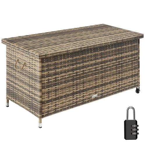 Wicker opbergbox Kiruna met kunststof gaas, 120x55x61,5cm, 2, Tuin en Terras, Overige Tuin en Terras, Verzenden