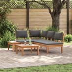 vidaXL Tuinbankset 4 pcs Bruin en donkergrijs en bruin, Verzenden, Nieuw