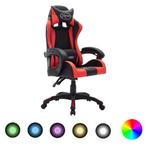 vidaXL Racestoel met RGB LED-verlichting kunstleer rood en, Huis en Inrichting, Verzenden, Nieuw
