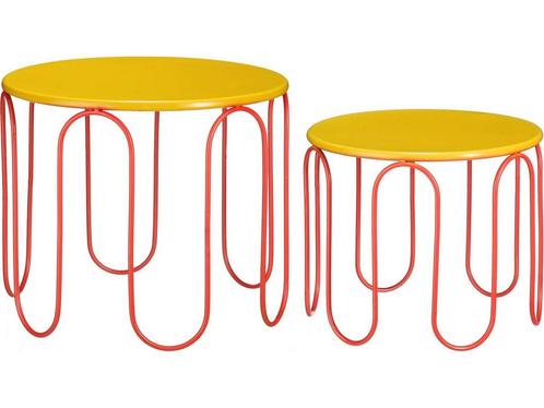 Mica Decorations Dione Bijzettafel - Set van 2 - H40 x Ø46, Huis en Inrichting, Woonaccessoires | Overige, Nieuw, Verzenden